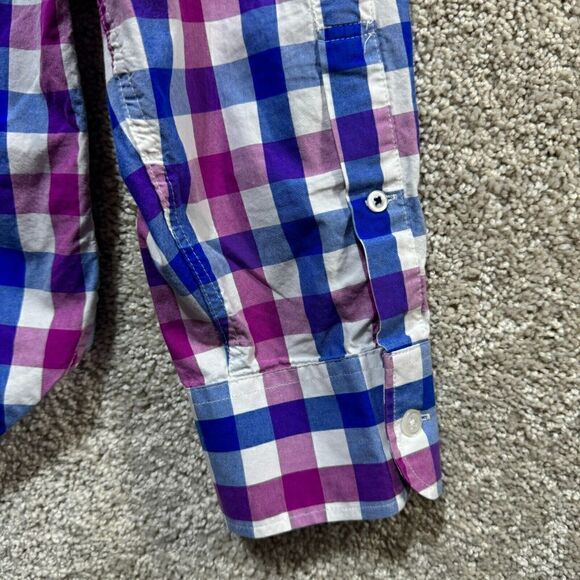 Bonobos Standard Fit Shirt Men's Large Blue Purple Check Button Down Long Sleeve - Picture 11 of 11